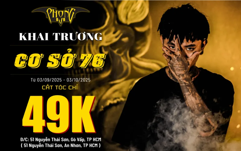 Phong BvB 51 Nguyễn Thái Sơn khai trương cắt tóc chỉ 2 đô !!!